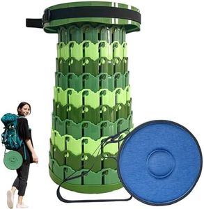 Spisces 19.7” Heavy Duty Collapsible Stool with Cushion - Portable, Foldable Camping Stool for Adults, Max Capacity 1000lbs