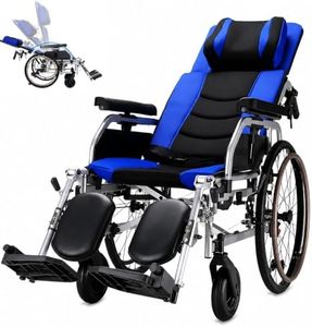 High Back Reclining Wheelchair with Elevating Leg Rests for Adults