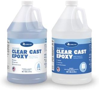 Alumilite Amazing Clear Cast Epoxy Resin Kit (2 Gal) Food Safe, Crystal Clear, High-Gloss Finish – Perfect for Countertops, Encapsulation, Coatings, Castings, Jewelry, Art, and Other DIY Projects