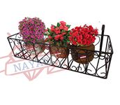 NAYAB Vintage Design Plant Stand Hanging Basket for Railing Fence Wall Balcony Vertical Garden Home Indoor Outdoor (Black Heart Without Pot, 1)