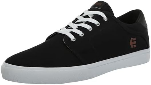 etnies Men's Barge Slim Skate Shoe, Black/White/Silver, 10