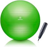 BODYMATE Exercise Ball - E-book with exercise guides included - Gym-quality Swiss balls for fitness, birthing, pregnancy - Air pump included - Anti-Burst - 55cm - Lime-Green