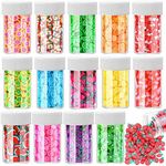 Acejoz 12000 Pcs Fruit Nail Art Slices, 15 Styles Assorted Fimo Slices for DIY Slime 3D Polymer Slices Resin Making Charms Fruit Slices for Lip Gloss, Nail Art, and Cellphone Decorations.