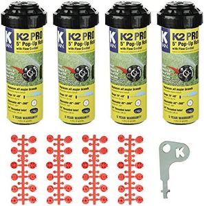 K Rain K2 Pro 3/4" Gear Drive Rotor 5" Pop-Up| 18' - 40' Spray Distance, 40° - 360° Arc Spray Pattern with Full-Circle Gear Driven Rotor | Includes Install Kit (4 Pack)