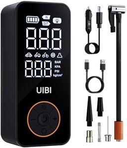 UIBI Compressore Aria Portatile, 150PSI mini compressore portatile con Schermo LCD Digitale e Torcia LED, compressore auto 2X più veloce, pompa elettrica portatile per Bicicletta, Auto, Moto, Palloni