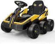 FanttikRide X7 Classic 12V Ride on Toys for Big Kids, 6 Wheels UTV, 4x45W 4MPH Powerful Electric Car, 4-Wheel Drive, Parent Remote, 4 Shock Absorbers, Perfect Choice for Ages 3 and Up, Yellow