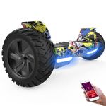 GeekMe Hoverboards,8.5 inch all terrain Hoverboards, Electric Self Balancing Scooter With Powerful Motor LED Lights,APP,Bluetooth speaker, Gift for Children