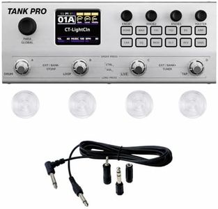 M-VAVE TANK-PRO Multi Effects Guitar Pedal, Multi Effects Processor, Amp Modeler, Drum Machine Pedal & Guitar Looper Pedal, Guitar Pedal with Footswitch Topper and Audio Cable (Silver)