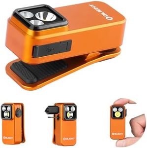 OLIGHT Oclip Pro S EDC Handheld Torch 5-in-1 Rechargeable Flashlight with 600 Lumens White Light, UV & RGB, USB-C Charging for Camping, Running, Repairs & Safety Alert (Orange)