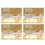 VLCC Insta Glow Gold Bleach - 30g X 4 (Pack of 4) - With Colloidal Glow For Glowing Fairness | Skin Brightening Bleach | Perfect Skin Match, Reduces Facial Hair Visibility, Brightens Complexion