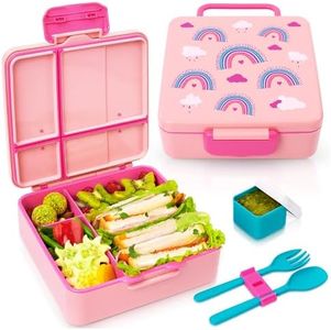 Sweety Fox Porta Pranzo Bambino Arcobaleno Resistente e Anti-perdita, Bento Lunch Box 3-12 Anni, Facile da Lavare, Pasti Sani e Divertenti, Materiali Sicuri e Senza BPA