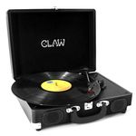 CLAW Stag Portable Vinyl Record Player Turntable with Built-in Stereo Speakers (Black)