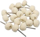 NIUPIKA Cotton Polishing Wheel Buff Buffing Wheels Rotary Tool Accessories 3mm Mandrel 20 Pieces