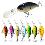 8pcs Hard Fishing Lures Minnow Crankbait with 2 Treble Fishing Hooks for Bass Walleye Pike Fishing Lure Kit 10cm/3.94inch 3D Eyes Spinner Baits for Saltwater Freshwater