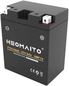 HEOMAITO Lead-Acid Battery 6MF14 12V 14Ah, 255 CCA, YTX14AHL, Maintenance-Free Power, for AGM Motorcycle Battery, Motorcycles 400–1200 CC, ATVs 350–1000 CC