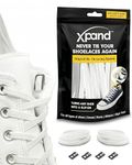 Xpand No Tie Shoelaces System with Elastic Laces - White - One Size Fits All Adult and Kids Shoes