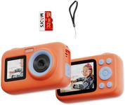 SJCAM Upgrade Kids Camera Dual Screen, Christmas Birthday Gifts for Girls Boys Age 3-10, 1080P 44MP HD Digital Video Cameras for Toddler, Portable Toy for 3 4 5 6 7 8 9 10 Year Old Children