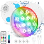 TEPENAR Rechargeable Submersible Pool Lights - 3.7" Waterproof Underwater Lights USB-C Charging Battery Operated Remote Controlled 16 Color Changing Hot Tub Lights with Magnet for Pool Pond 2 Pack