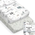 Baby Changing Pad Cover 2-Pack for Boys, Girls (Arctic Journey) - Premium Fitted Sheets Baby Diaper Changing Table Cover - Buttery Soft Cotton Blend