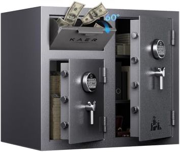 KAER Heavy Duty Drop Safe for Business, Commercial Depository Safe with 12 Gauge, Electronic Keypad & Fingerprint for Restaurant, Retail, Pharmacy, Church (10.2 CuFt - Double Door Wide - 176 lbs)