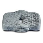 The White Willow Memory Foam Coccyx Orthopaedic Seat Cushion Relief from Lower Back, Sciatica, Tailbone, Lumbar Pain (17.5" x 16" x 3.5") Grey, pack of 1