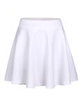 Zaclotre Skorts Skirts for Girls Elastic High Waisted Tennis Skirt with 2 Pockets Athletic Golf Workout Sports Shorts White