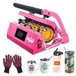CoolSub Tumbler Heat Press Machine, Mug Press Machine for 30oz 20oz, Sublimation Blank Skinny Tumbler Glass Jar Can 11-16oz Mugs, Heat Transfer Print for Sublimation Tumblers, Cups, Mugs Hot Pink