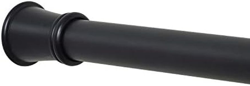 Zenna Home Adjustable Tension Shower Curtain Rod, Rust Resistant, Fits Most Showers, 26-76 Inches, Matte Black