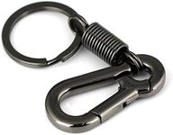 maycom Retro Style Simple Strong Carabiner Shape Keychain Key Chain Ring Keyring Keyfob Key Holder (Black)