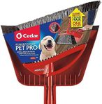 O-Cedar Pet Pro Broom & Step-On Dustpan PowerCorner, Red