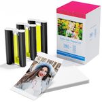 Compatible for Canon Selphy CP1300 CP1500 Paper and Ink KP-108IN Color Ink and Paper Set for Selphy CP1200 CP910 CP900 CP760 CP770 CP780 CP800, 3 Color Ink Cassette and 108 Sheets 4x6 Photo Paper