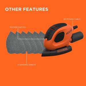 BLACK+DECKER Mouse Detail Sander 55W – Compact Handheld Electric Tool