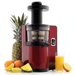 Omega Juicers VSJ843QR Vertical Slow Masticating Juicer Makes Continuous Fresh Fruit and Vegetable Juice at 43 Revolutions per Minute Features Compact Design Automatic Pulp Ejection, 150-Watt, Red