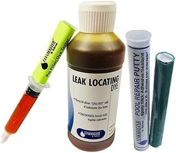 Pool Leak Detection Dye Kit for Leakmaster Anderson Manufacturing - DIY Swimming Pool Leak Detector w/ Pool Dye Syringe, Yellow Dye Refill Bottle & White Cure Pool Putty -Pool Repair Kit (Bundle of 3)