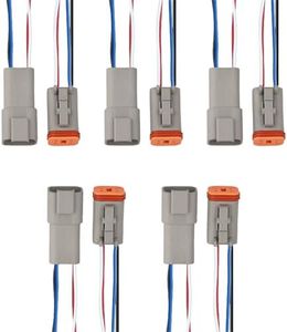 ZIMISI 4 Pin Deutsch Car Waterproof Electrical Connectors, 17AWG 4 Way Automotive Male Female Plug Wiring Harness, 4 Wire Deutsch Connector for Cars, Boats, Trucks (4 Pin)