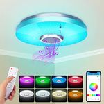 ZXICH 36W LED Ceiling Light with Bluetooth Speaker, Intelligent with Remote Control and APP Control, RGBW Colour Change, Adjustable for Bedroom, Kitchen, Bathroom, Nursery, Living Room Ø 30cm