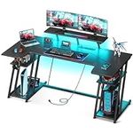 MOTPK Gaming Desk with LED Lights, 