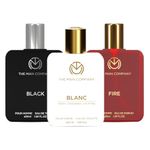 The Man Company Black, Blanc and Fire Perfume for Men - 50ml, Set of 3 Fragrances | Premium Luxury Long-Lasting Fragrance Spray | Gift for Him