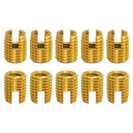 uxcell Self Tapping Threaded Inserts, 15pcs Inner M8-1.25 Outer M12x15 Carbon Steel Slotted Thread Repair Inserts Nuts