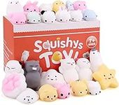 SEKEAHU Mochi Squishy Toys, 25Pcs Mochi Squishys Toy Party Favors, Easter Gifts for Kids Kawaii Easter Egg Fillers, Birthday Party Favors for Kids 4-8 8-12, Easter Baskets Stuffers Gifts