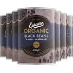 Epicure Organic Black Beans in Water, No Added Salt, 400 g (Pack of 6)