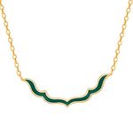 GIVA 925 Silver Golden Emerald Nawab Necklace | Gifts for Girlfriend,Pendant to Gift Women & Girls | With Certificate of Authenticity and 925 Stamp | 6 Months Warranty*