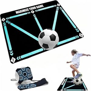 Soccer Agility Footwork Training Mat Set – Non-Slip Silent Football Step Training Mat with Ball Control Rebounder | Indoor & Outdoor Speed & Coordination Trainer for Kids, Youth & Adults