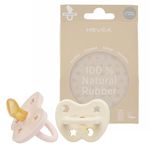 HEVEA Natural Rubber Dummy Pacifier Orthodontic Newborn 0+ Months Two-Pack - Powder Pink & Milky White