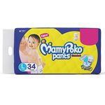 MamyPoko Standard Baby Diaper Pants, Large (9 - 14 kg) 34 Count