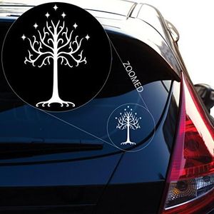 Tree of Gondor Decal Sticker from LOTR for Car Window, Laptop, Motorcycle, Walls, Mirror and More. # 545 (12" x 9.7", White)