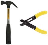 STANLEY 51-152 220gms Steel Shaft Claw Hammer with STANLEY 84-214-22 130mm 5.25-Inches Wire Stripper