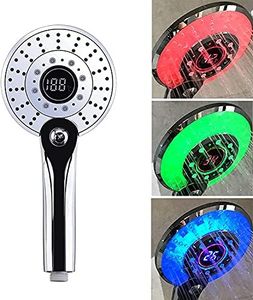Pommeau de Douche LED, Douchette de Douche LED 3 Couleurs Contrôle de la température Douchette à Main avec Affichage de Température Digital Économie d'eau Douche 3 Modes