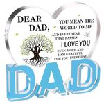 Fathers Day Dad Gifts - Acrylic Heart Plaque Gifts for Dad 3.9 × 3.7 × 0.4inch, Dad Birthday Gifts from Daughter, Son, Father of The Bride Gifts, Daddy Gifts, Gifts for Dads Birthday, Best Dad Gifts