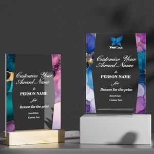 WOCOCN Personalized Trophy,Acrylic Trophy Award,Unique Marble Custom Plaques,Size 8 x 6in,Awards and Trophies for Activities,Employee Appreciation,Recognition,Retirement (Shape A)